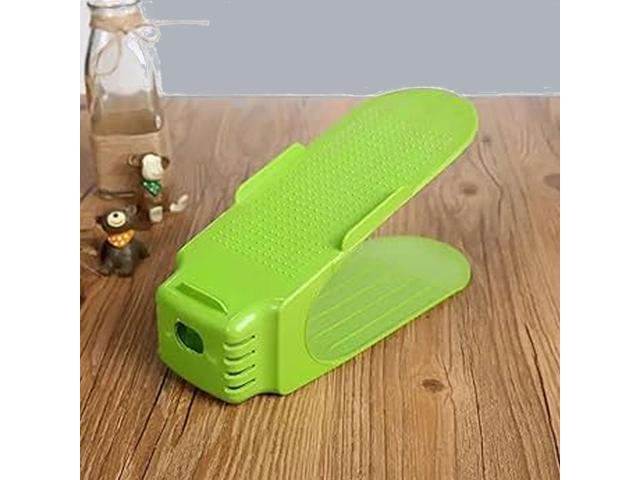 Shoe Double Decker - Efficient Space-Saving Organizer- Green - 2 Pack