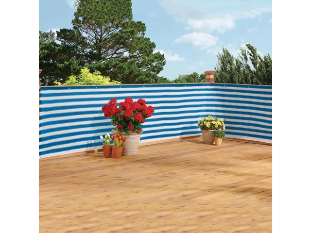 Ideaworks Deck & Fence Privacy Screen- Blue and White Stripes