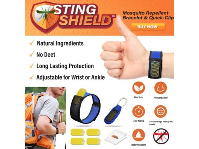 Sting Shield Mosquito Repellent Bracelet & Quick Clip (Blue)