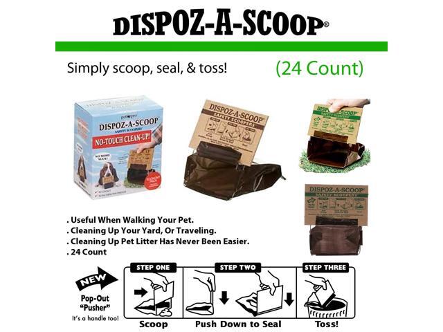 HealthPro Dispoz-A-Scoop No Touch Mess Odor Sanitary Dog Poop Scoopers 24 Pack