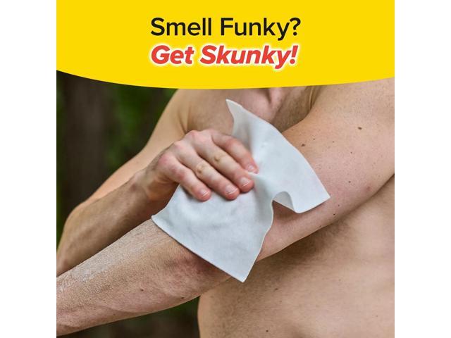 Skunky No-Rinse Bathing Wipes Fast & Easy Shower-Free Cleaning, 25 Count