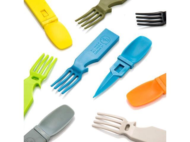 4-in-1 Snapatite+ Utensil Set - Spoon, Knife, Fork, Bottle Opener (Orange)
