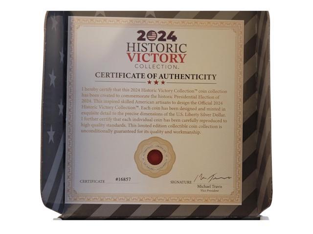 Donald Trump 2024 Commemorative Coin Silver Collectible Display Case Certificate