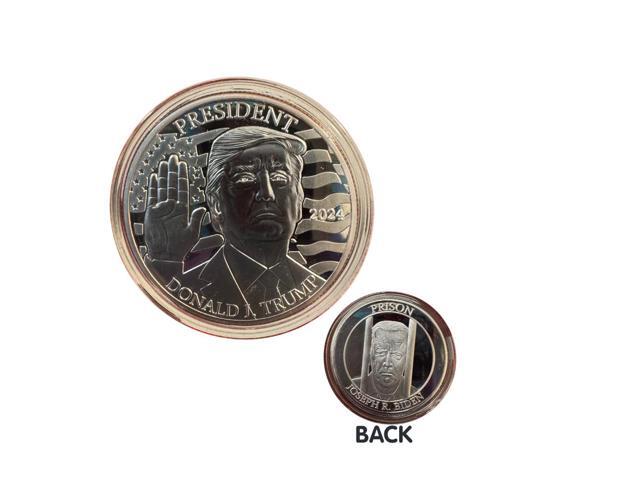 Donald Trump 2024 Commemorative Coin Silver Layered Collectible Case Certificate