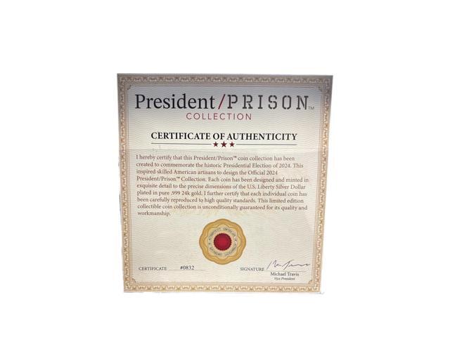 Donald Trump 2024 Commemorative Coin Gold Collectible Display Case Certificate