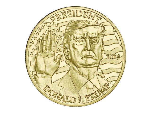 Donald Trump 2024 Commemorative Coin Gold Collectible Display Case Certificate