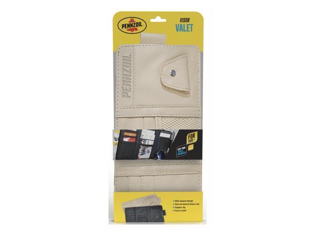 Pennzoil Visor Valet - Convenient Car Organization Solution (Tan)