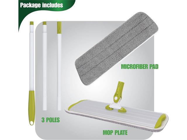 SCRUBIT 16' Microfiber Swivel Mop: Wet/Dry Reusable Pads, 52' Pole, 2 Included