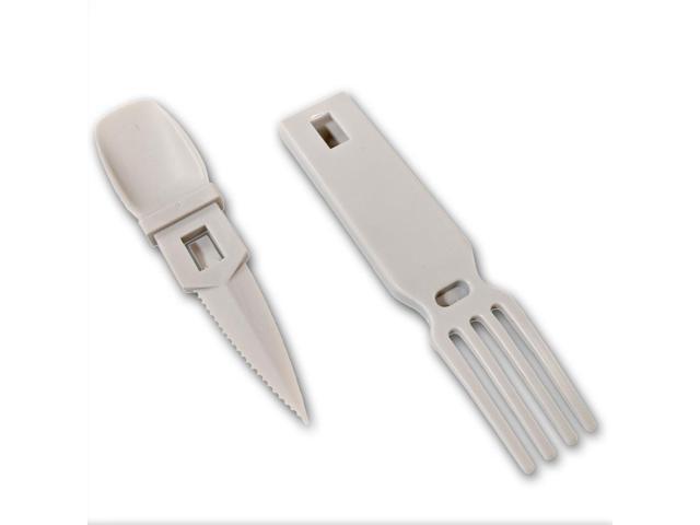 4-in-1 Snapatite+ Utensil Set - Spoon, Knife, Fork, Bottle Opener (Light Grey)