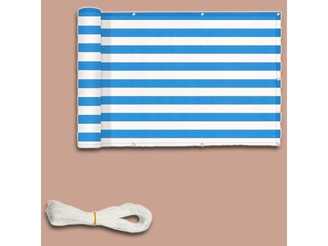 Ideaworks Deck & Fence Privacy Screen- Blue and White Stripes