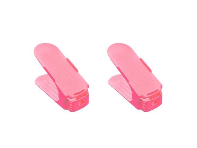 Shoe Double Decker - Efficient Space-Saving Organizer- Pink - 2 Pack