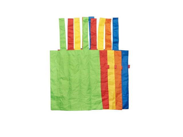 5-Pack Colorful Reusable Shopping Bags with Carry Pouch & Carabiner