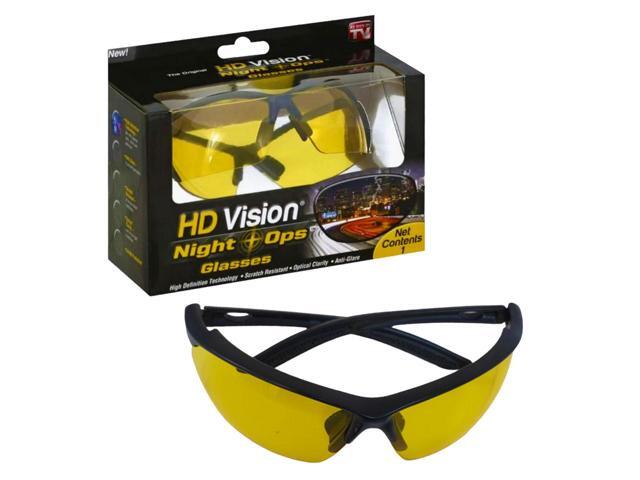 HD Vision Night Ops Lenses Sunglasses- Unisex- Adult- Black