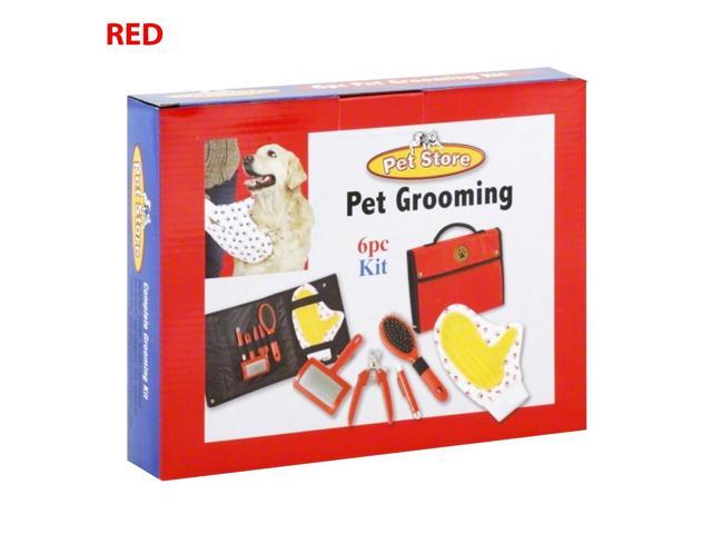 Pet Store Pet Grooming 6 Piece Kit (Red)