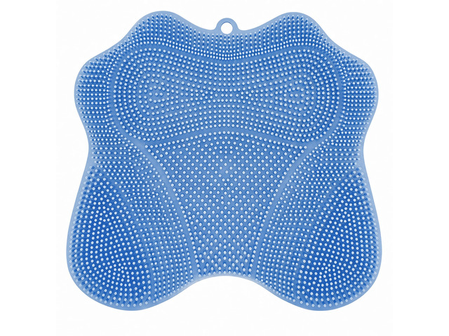 Dual-Purpose Silicone Shower Foot & Back Scrubber Mat, Blue