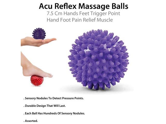 Acu Reflex Massage Balls 7.5cm - Targeted Hand & Foot Pain Relief with Sensory Nodules