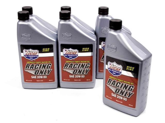 LUCAS OIL 10620#2 SAE 20W-50 RACING MOTOR OIL/6X1/QUART 10620#2