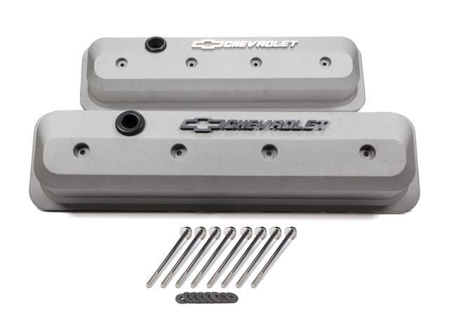 GM-141-842 Chevrolet Bowtie Slant Valve Covers Centerbolt Small Block Cast Gray