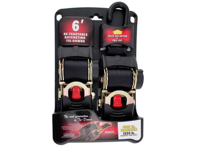 ERICKSON 34414 Cargo Strap,Ratchet,6ft x 2In,1333lb,PK2