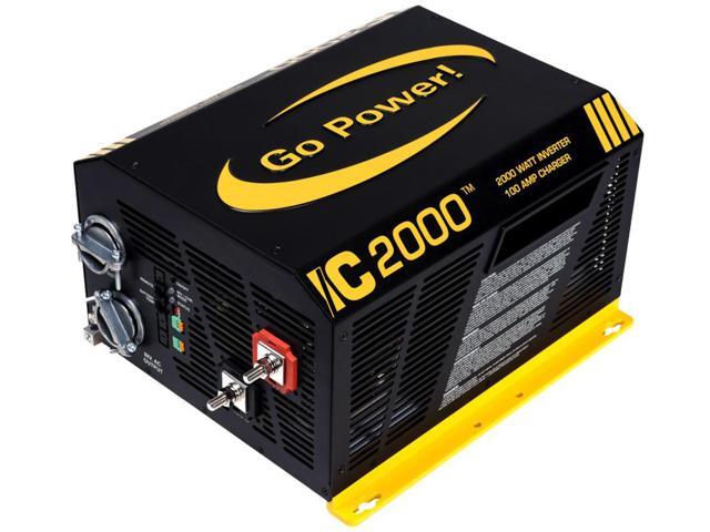 go power! gpic200012pkg pure sine wave inverter 2000 watt with 100 amp charger includes icr50 remote
