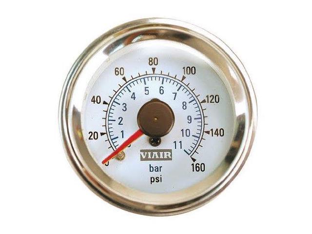 VIAIR 90082 2' Dual Needle Gauge - Black Face - Illuminated -160 PSI