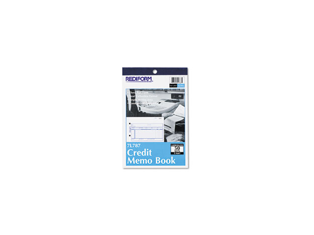Rediform 7L787 Credit Memo Book, 5 1/2 x 7 7/8, Carbonless Triplicate, 50 Sets/Book