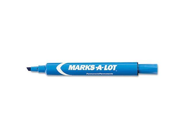 Avery Marks-A-Lot Large Desk-Style Permanent Marker Chisel Tip Blue Dozen 08886