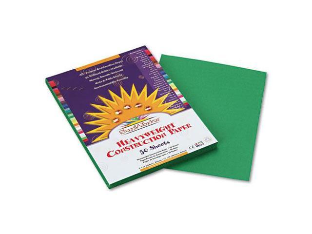 Pacon 8003 SunWorks Construction Paper Heavyweight 9 x 12 Holiday Green 50 Sheets