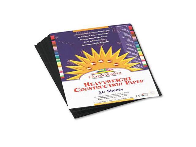 Pacon 6303 SunWorks Construction Paper Heavyweight 9 x 12 Black 50 Sheets