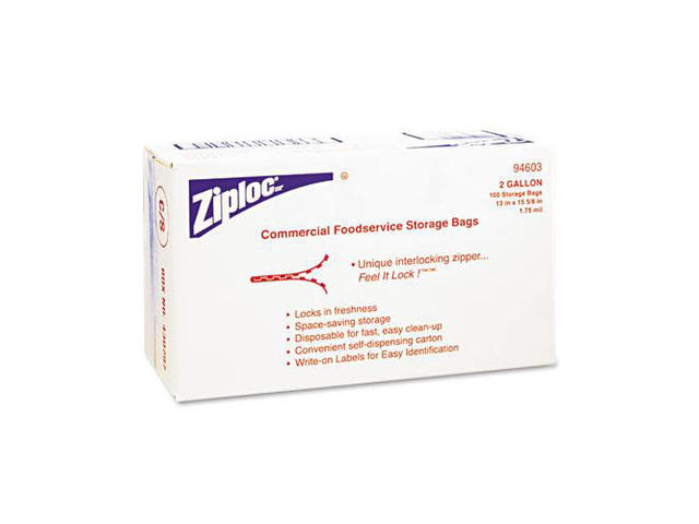 Ziploc Double Zipper Bags 2 Gal 100/CT Clear 682253