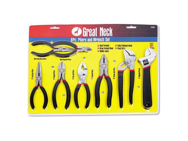 Great Neck 8-Piece Steel Pliers and Wrench Tool Set 87900