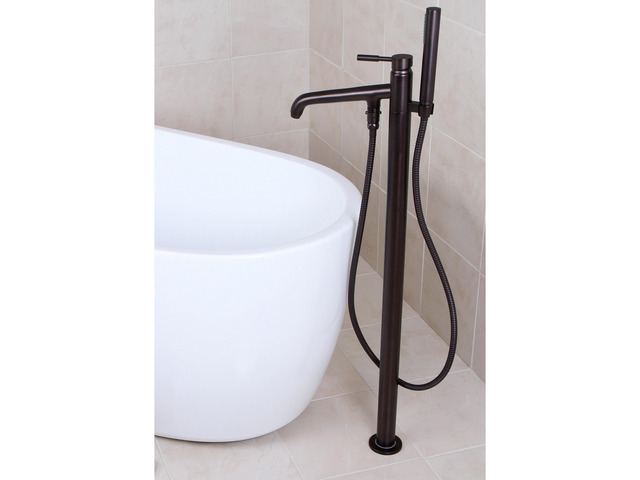 Freestanding Oil Rubbed Bronze Floor-mount Bathtub Filler with Handshower