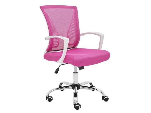 Photos - Computer Chair Modern Home Zuna Mid-Back Office Chair - White/Pink ZUNA-WHPINK