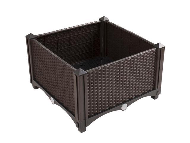 Modern Home Raised Planter Kit - Stackable Modular Flower/Garden Bed Kit (Brown)