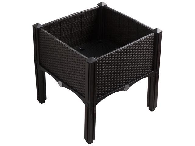 Modern Home Raised Planter Kit - Stackable Modular Flower/Garden Bed Kit (Brown)