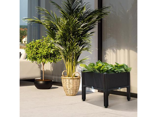 Modern Home Raised Planter Kit - Stackable Modular Flower/Garden Bed Kit (Brown)