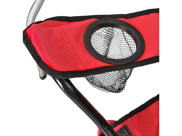 GoTeam Portable 2-Seat Folding Camp Chair with Cooler, Umbrella & Cup Holders Outdoor Picnic, Beach, or Tailgate Seating Carry Case Included (Red)