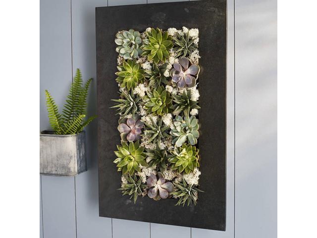 Modern Home Living Wall Galvanized Steel/Zinc Succulent Planter (Rust Zinc, Horizontal 18 Pocket)