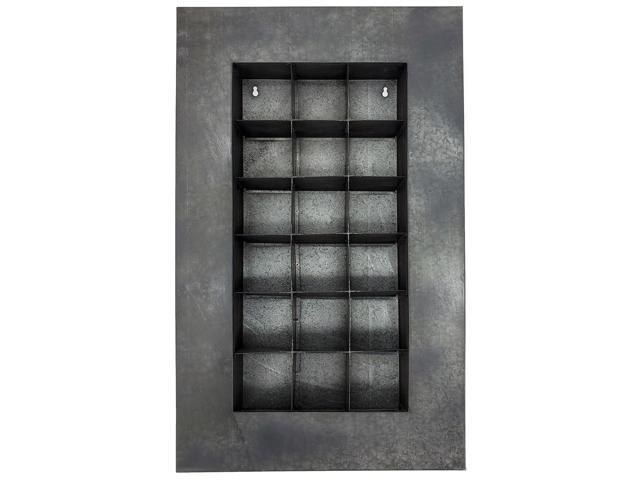 Modern Home Living Wall Galvanized Steel/Zinc Succulent Planter (Rust Zinc, Horizontal 18 Pocket)