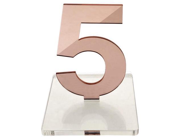 OnDisplay Luxe Laser Cut Mirrored Acrylic Wedding/Party/Event Table Numbers (Rose Gold, 1-10)