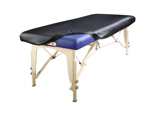 Royal Massage Universal Fitted Vinyl Leather Massage Table Protection Cover (Black, Single)