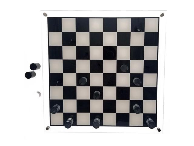 OnDisplay 3D Luxe Acrylic Checkers Set, Clear