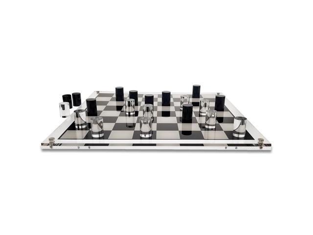 OnDisplay 3D Luxe Acrylic Checkers Set, Clear