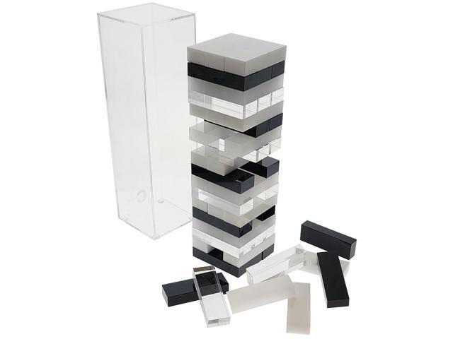 OnDisplay 3D Luxe Acrylic Stacking Tower Puzzle Game (Clear/Opaque/Blk/White)