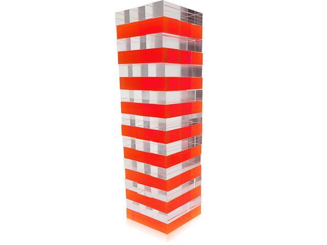 OnDisplay 3D Luxe Acrylic Stacking Tower Puzzle Game (Pink/Clear)