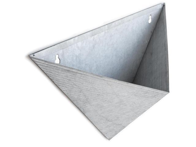 Modern Home Triangle Living Wall Mounted Galvanized Steel/Zinc Succulent/Herb Planter (Aged Zinc, Single)