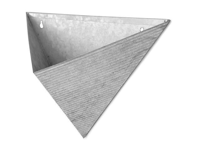 Modern Home Triangle Living Wall Mounted Galvanized Steel/Zinc Succulent/Herb Planter (Aged Zinc, Single)