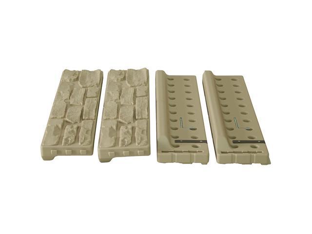 Modern Home 4'x4' Stone Raised Garden Bed Kit - Modular Flower/Planter Kit (Beige)