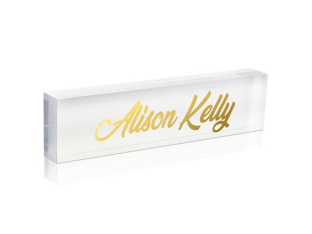 OnDisplay Custom Ultra Acrylic Desk Block - Decorative Desktop Name Sign