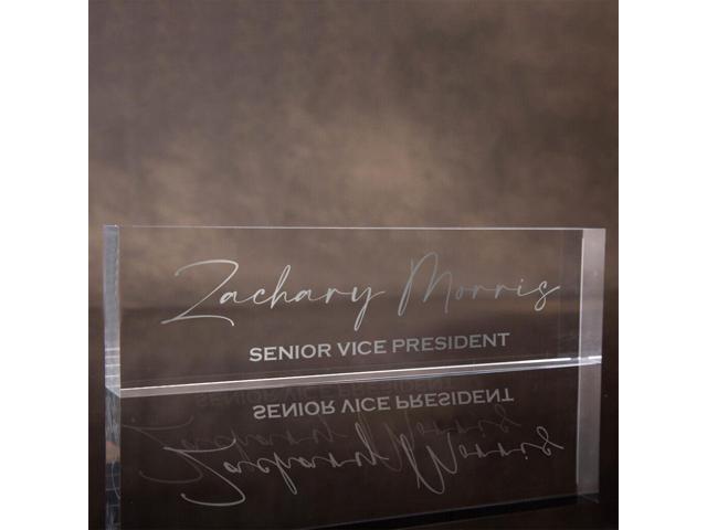 OnDisplay Custom Ultra Acrylic Desk Block - Decorative Desktop Name Sign